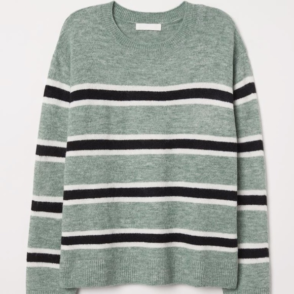 H&M Sweaters - H&M Green Striped Sweater - Size XS